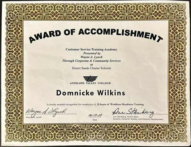3D Auto Detail Academy Certificate of Accomplishment